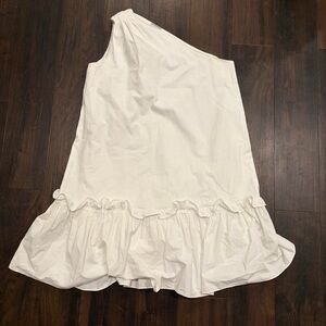 Edit The Label One Shoulder Ruffle Mini Dress White L